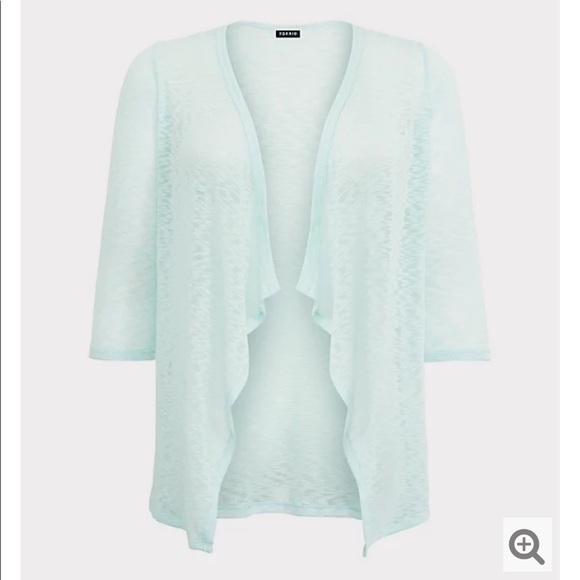 Torrid 6 6x flawless mint green slub cardigan long - Picture 3 of 10